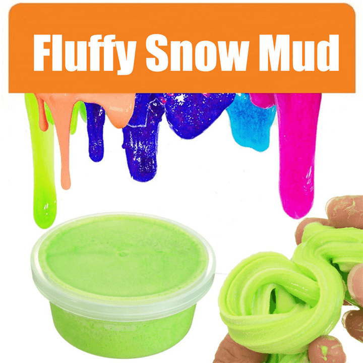 Fluffy Snow Mud Slime Colorful Color Random Kids Sludge Toy No Borax Stress Relief - Trendha