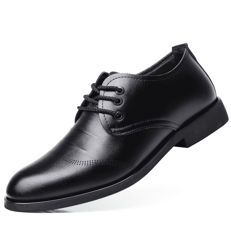 Men Comfy Microfiber Leather Soft Lace up Business Casual Formal Shoes - Trendha