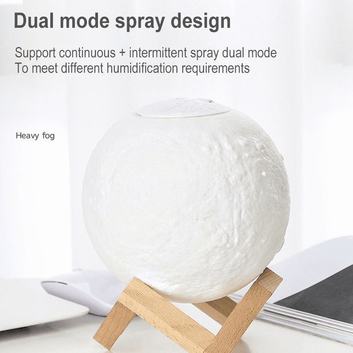 1500Ml Air Humidifier 3D Moon Lamp Aroma Essential Oil Diffuser 1200Mah Battery Air Purifier Mist Maker for Office Home - Trendha