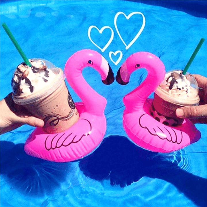 5PCS Inflatable Flamingo Drink Can Holder Party Pool Home Decor Kids Toy - Trendha