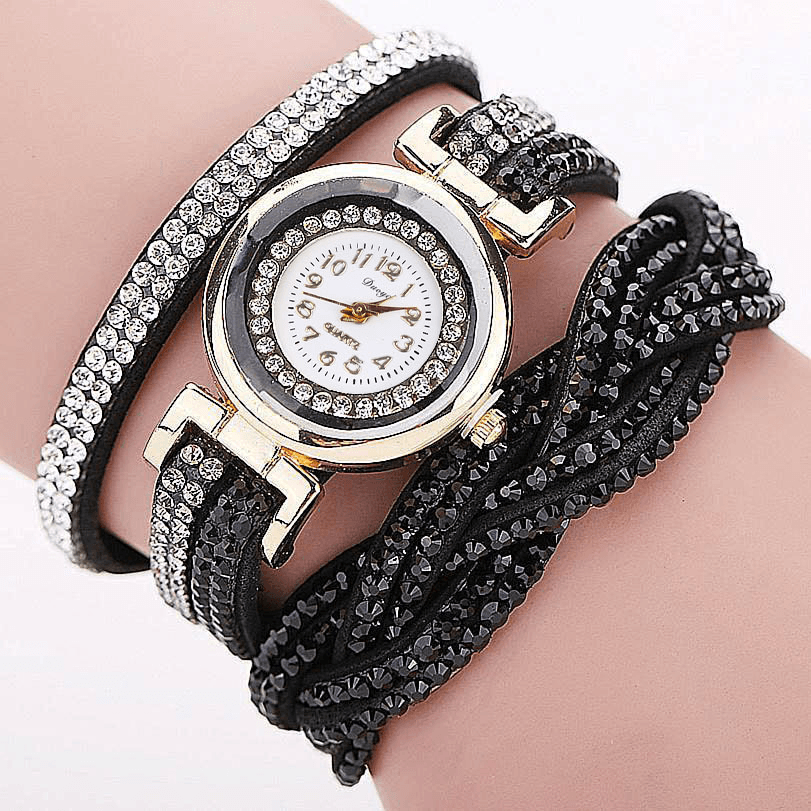 DUOYA D056 Crystal Retro Style Ladies Bracelet Watch Dress Quartz Watches - Trendha