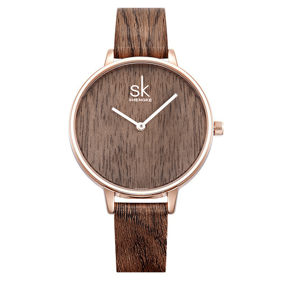 SK K0078 Creative Women Wrist Watch Simple Design Leather Strap Quartz Watches - Trendha