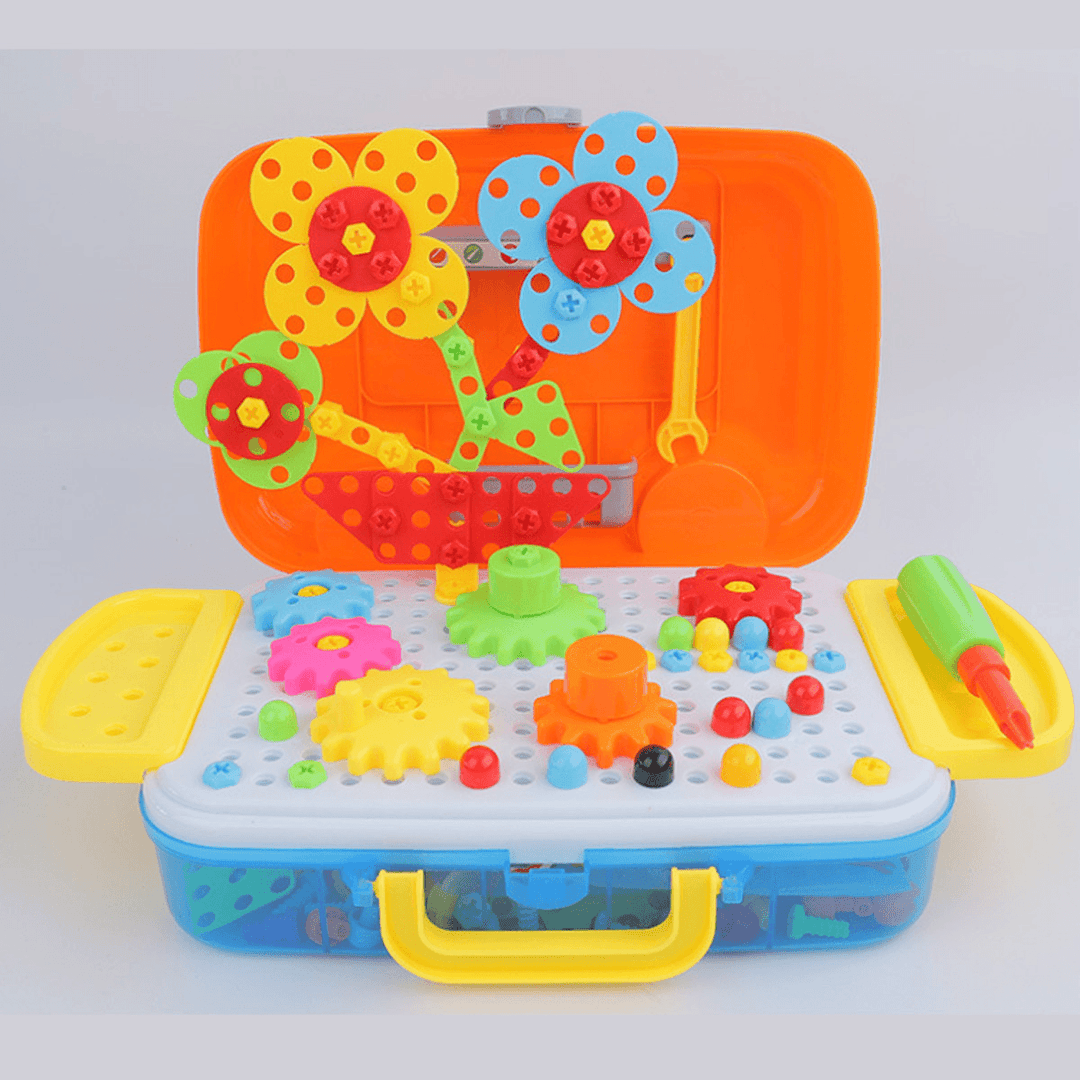 Simulation Montessori DIY Electric Drill Screw Building Blocks Assembly Puzzle Early Educational Toy for Kids Gift - Trendha