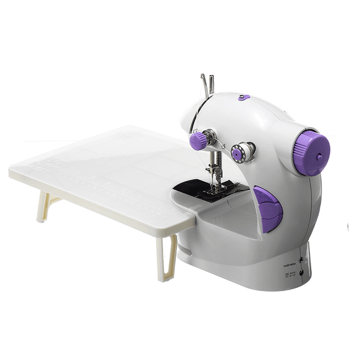 Electric Sewing Machine Mini Portable Household Night Light Foot Pedal Straight Line with Hand Table - Trendha