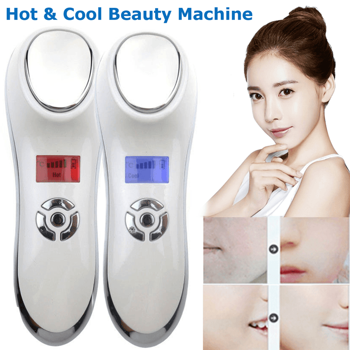 Ultrasonic Hot Cold Hammer Skin Tighten Device Face Lifting Beauty Massager Spa Beauty Machine - Trendha