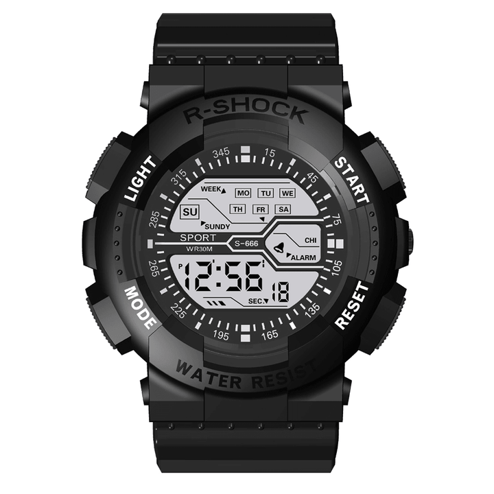 HONHX 82-666 Men Fashion Luminous Dsiplay Stopwatch Sport Style Digital Watch - Trendha