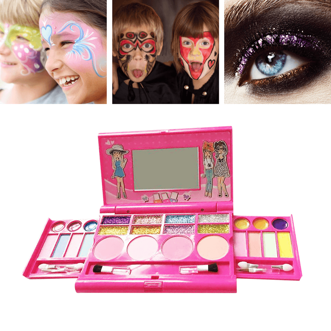 Princess Makeup Set for Kids Cosmetic Girls Kit Miniature Eyeshadow Lip Gloss Blushes Beauty Decoration Toys - Trendha