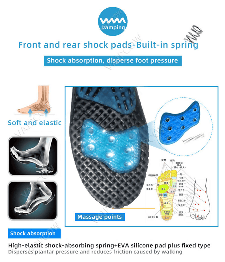 Spring Silicone Orthopedic Arch Support Insoles | Plantar Fasciitis Relief - Trendha
