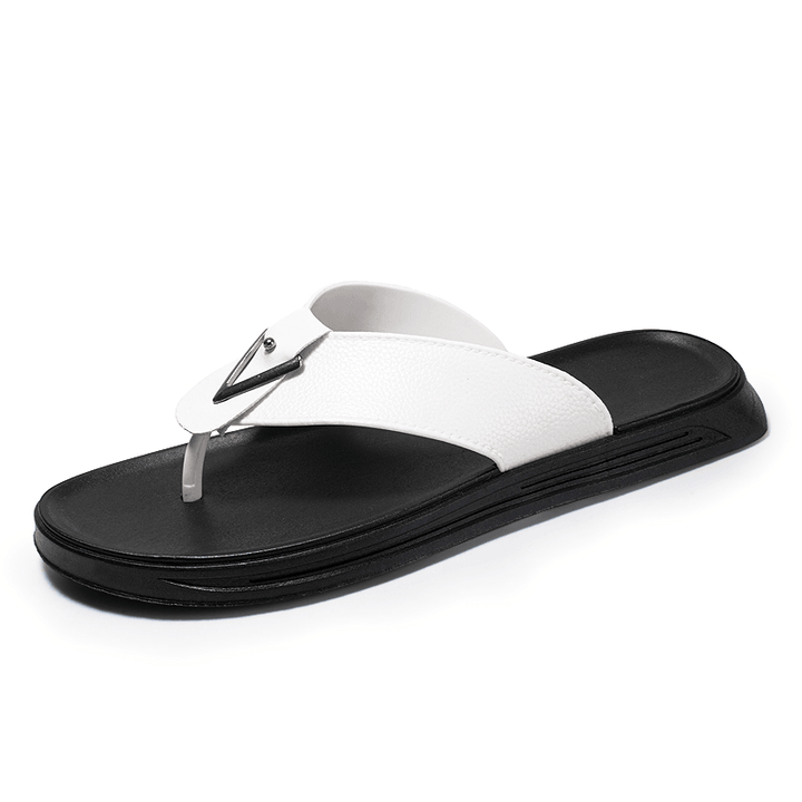 Men Breathable Non Slip Comfy Cliped Flip Flops Casual Beach Slippers - Trendha