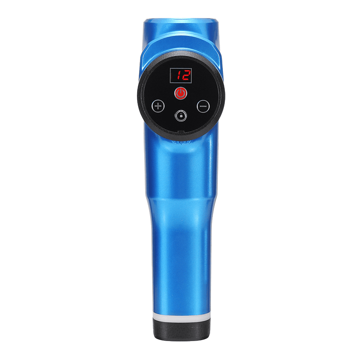 Display 12 Gear Percussion Massager 3600Mah Vibration Deep Tissue Muscle Relaxation Electric Massager Device with 5 Tips - Trendha