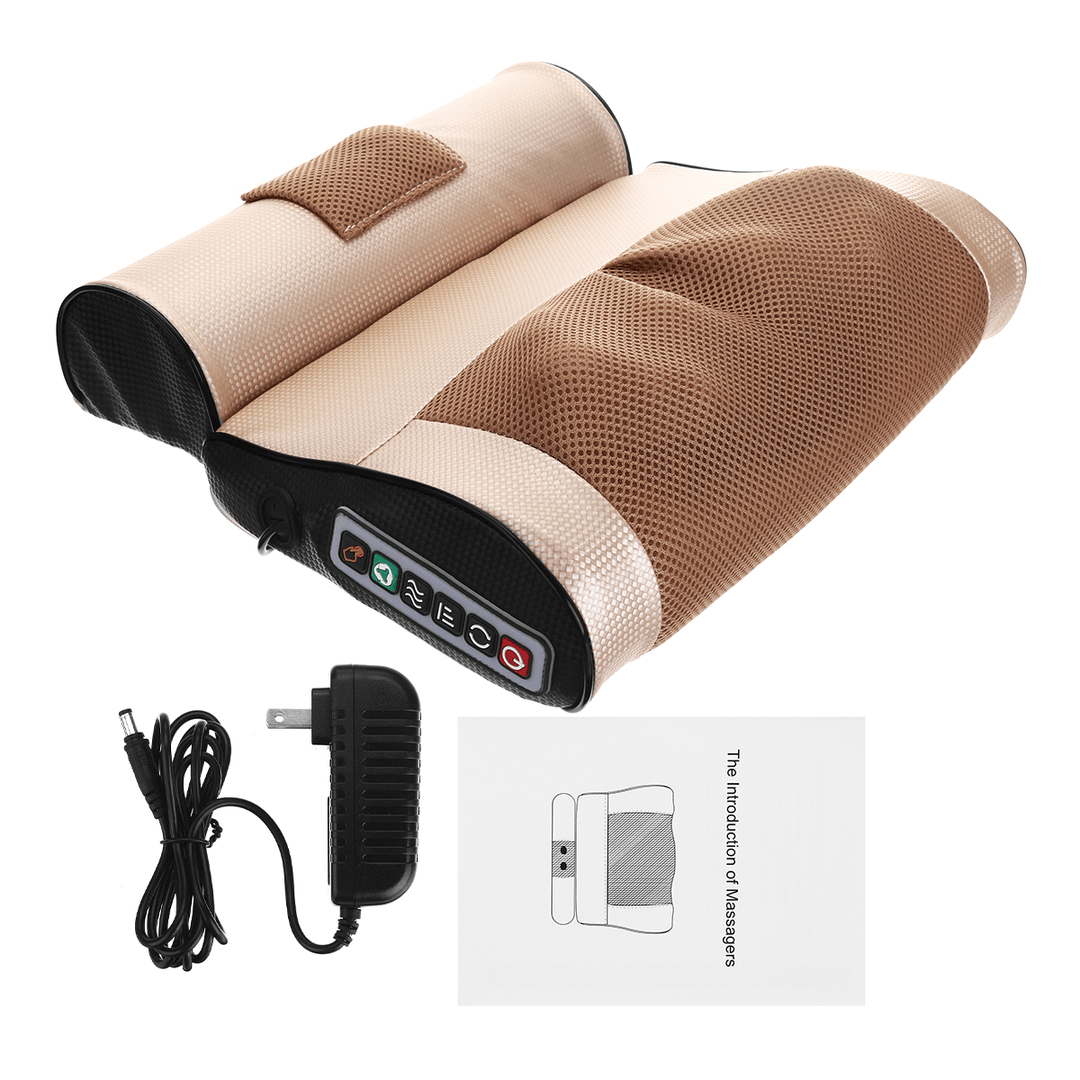 Double 8D Electric Massage Pillow Body Infrared Heating Neck Shoulder Back Pillow Massager - Trendha