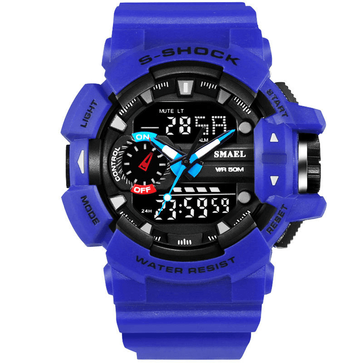SMAEL 1436 Military Style LED Digital Watch Display Time Date Sport Wristwatch - Trendha