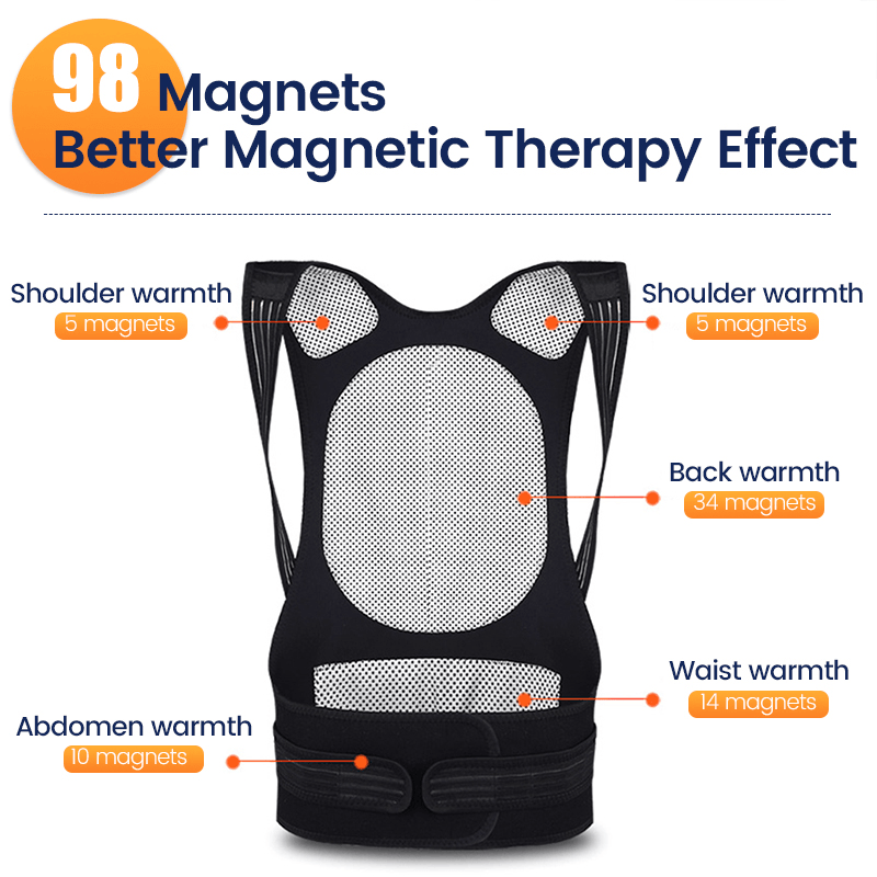 Tourmaline Self Heating Magnetic Therapy Waist Shoulder Back Posture Corrector Spine Support Back Brace Self-Heating Vest Belt - Trendha