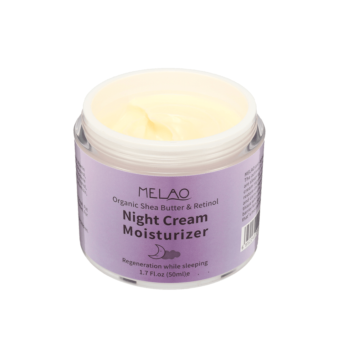 Melao Organic Shea Butter Retinol Night Cream Moisturizer Sleeping Facial Skincare 50Ml - Trendha