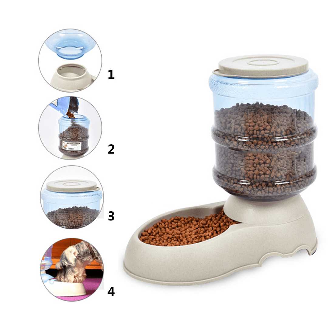 3.75L Portable Automatic Pet Dog Food Water Bottle Dispenser Dish Bowl Feeder - Trendha