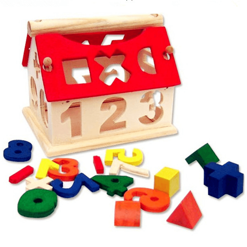 New Kid Wooden Digital Number House Building Toy Educational Intellectual Blocks - Trendha