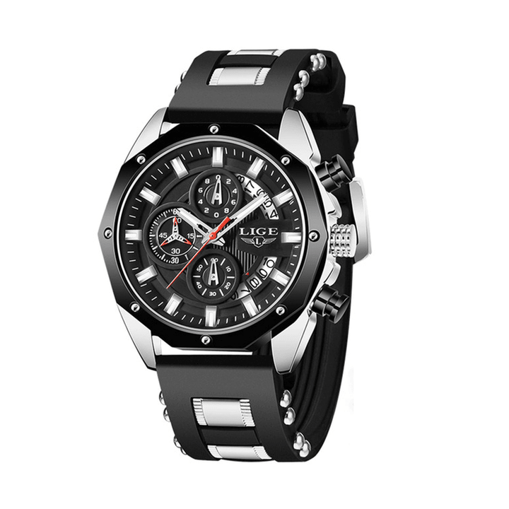 LIGE LG8908 Luminous Disply Men Sport Watch Chronograph 30M Waterproof Quartz Watch - Trendha