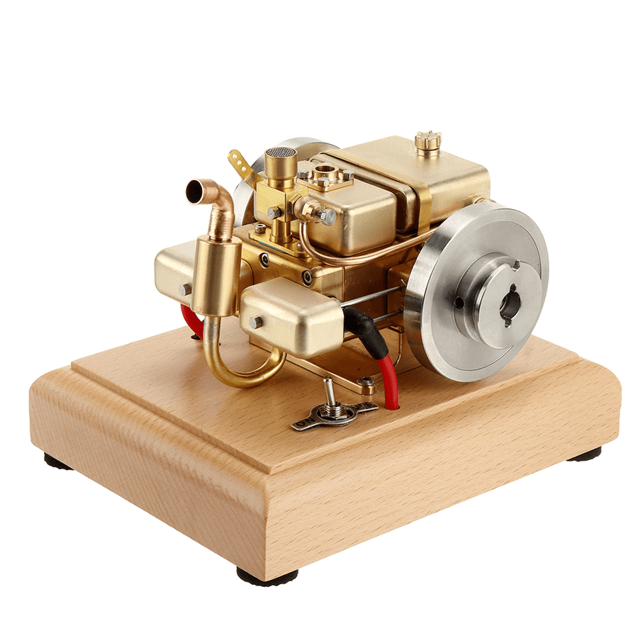 Eachine ET5S Horizontal Two Cylinder Engine Model Water-Cooled Cooling Structure Brass and Stainless Steel STEM Engine Toys Collection Gifts - Trendha