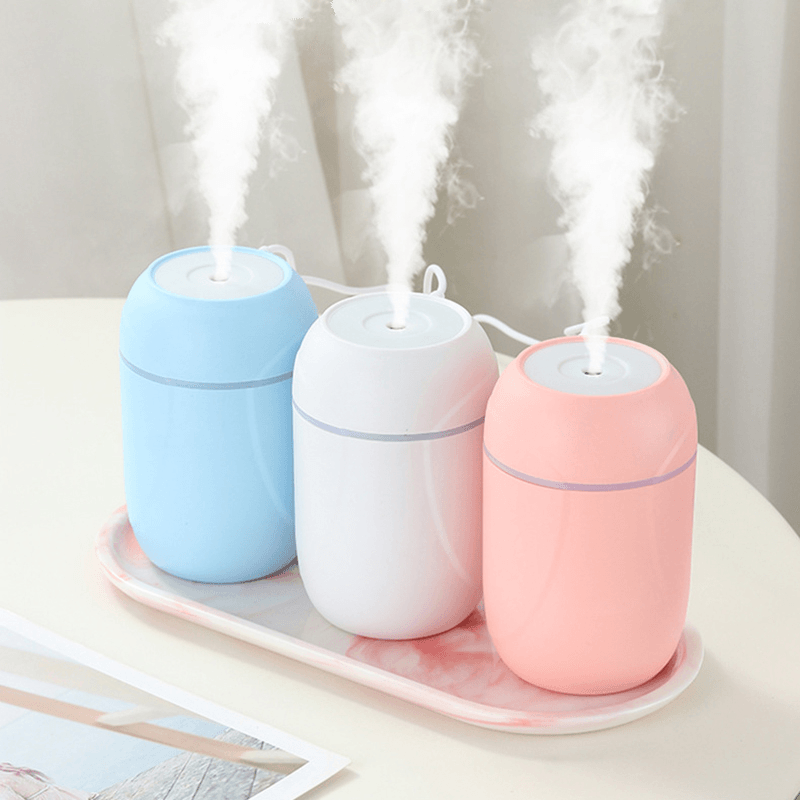 USB Air Humidifier with Colorful Lights 2W 260Ml Capacity 35-40Ml/H Low Noise for Home Office - Trendha