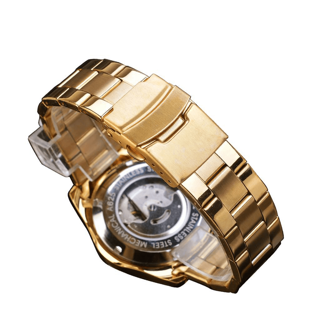 Forsining F625 Fashion Men Automatic Watch Luminous Week Date Display Stainless Steel Strap Mechanical Watch - Trendha