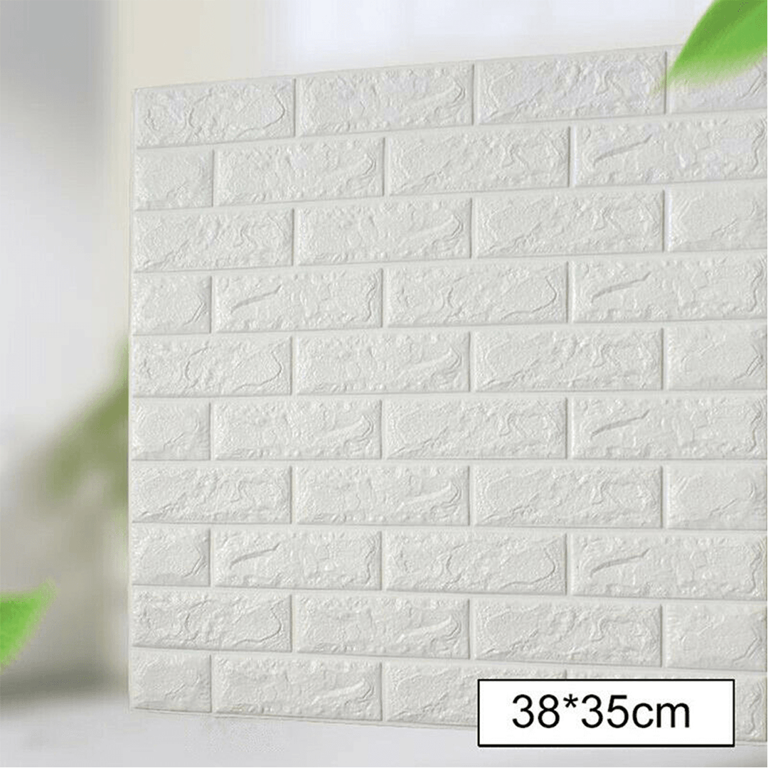 5Pcs 3D Soft Tile Brick Wall Sticker Self-Adhesive Waterproof Foam Panel 38*35Cm - Trendha