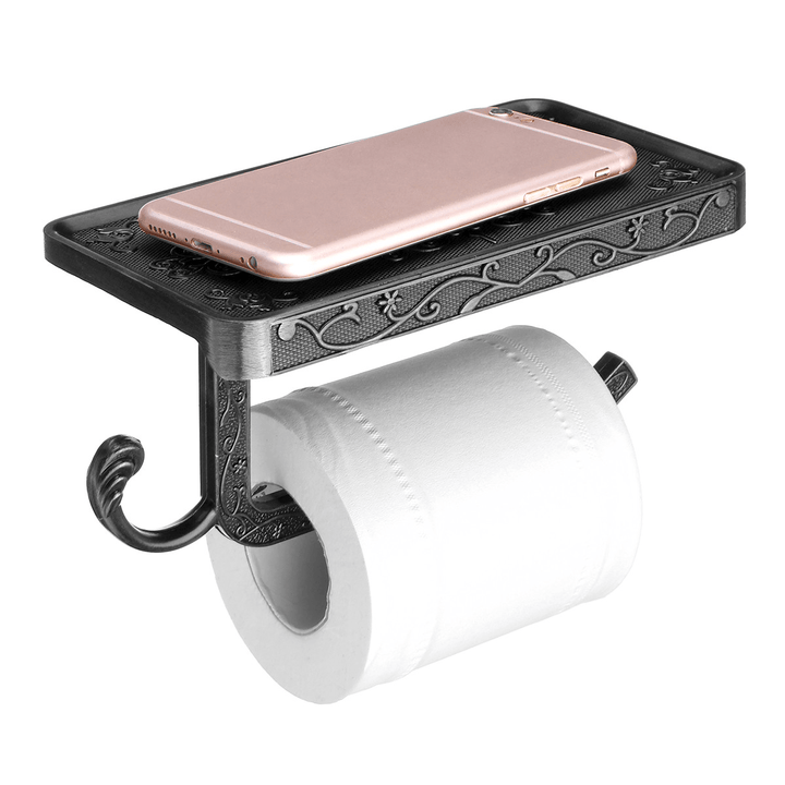 AU Wall Mounted Toilet Roll Tissue Paper Shelf Holder Stand Phone Shelf Bathroom Paper Hold - Trendha