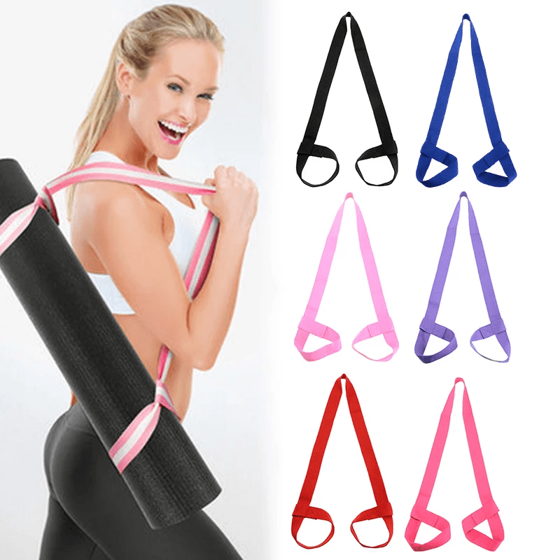 Yoga Mat Strap Strap Belt Adjustable Sports Sling Carrier Shoulder Carry Strap Belt Exercise Stretch Fitness Elastic Yoga Belt - Trendha
