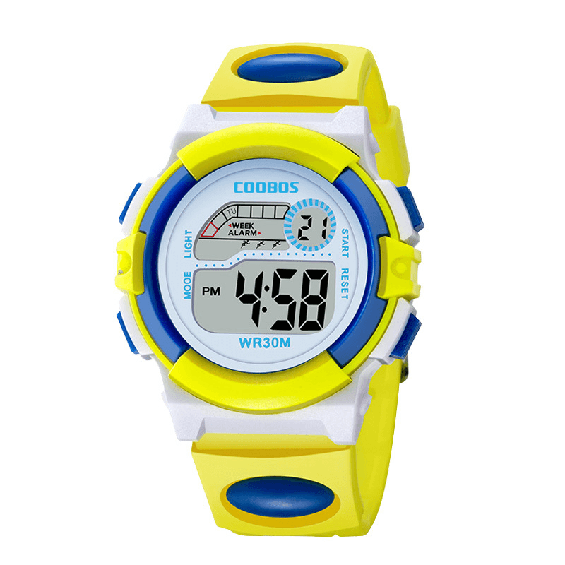 Coobos 0916 Multifunction Luminous LED Display Stopwatch Chronograph Calendar Alarm Clock Waterproof Outdoor Digital Watch - Trendha