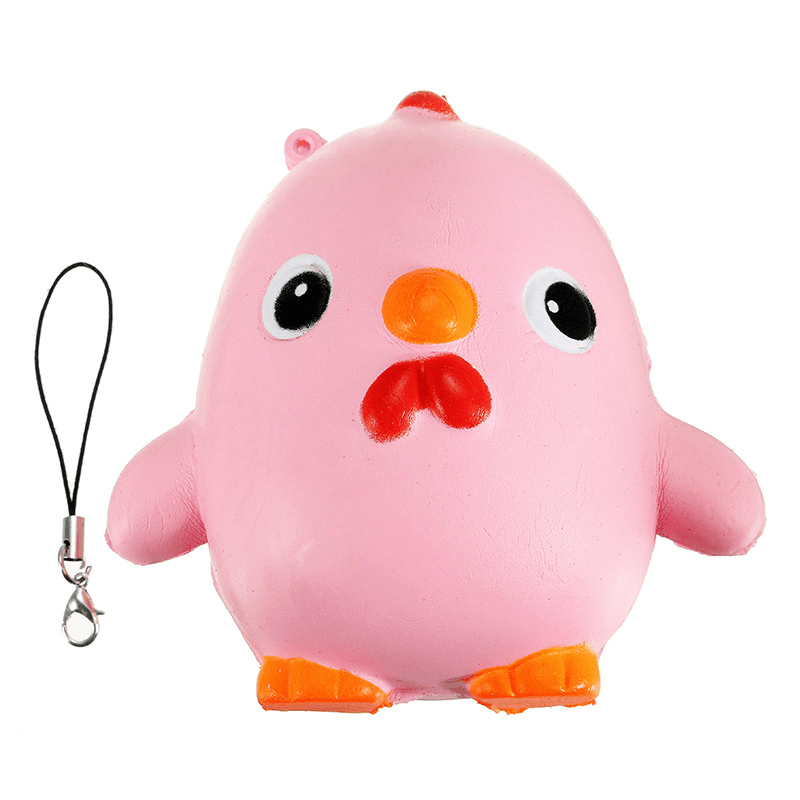 Squishy Pink Chicken Jumbo 10Cm Slow Rising Collection Gift Decor Soft Toy Phone Bag Strap - Trendha