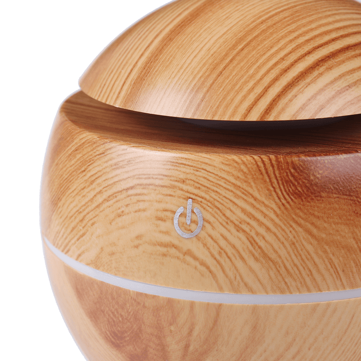 130ML Wood Grain Aroma Air Humidifier with LED Lights Essential Oil Diffuser Aromatherapy Electric Mist Maker for Home - Trendha