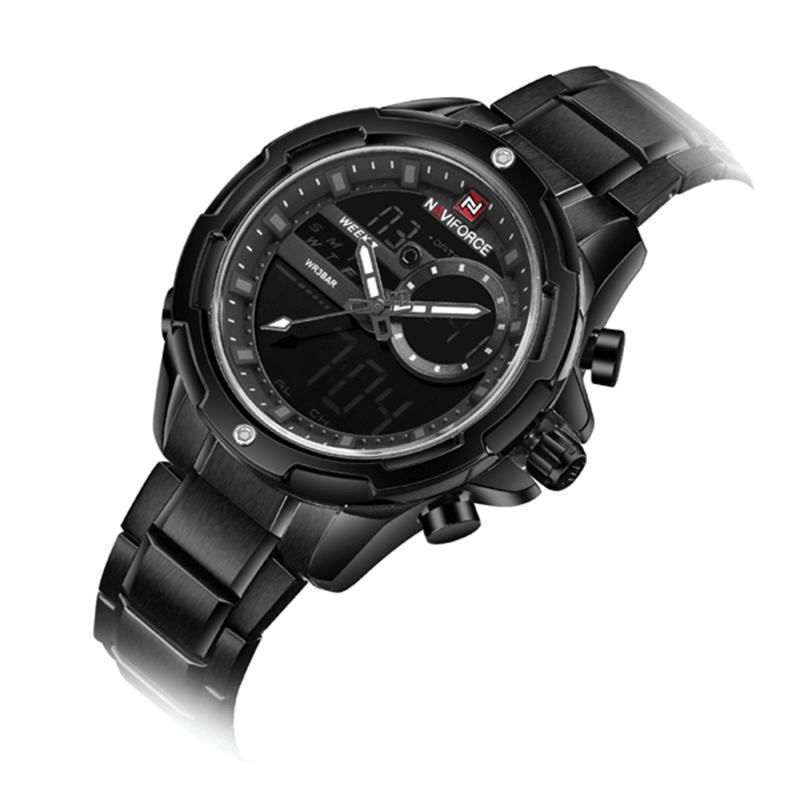 NAVIFORCE 9120 Male Dual Display Digital Watch Luminous Calendar Alarm Fashion Outdoor Watch - Trendha