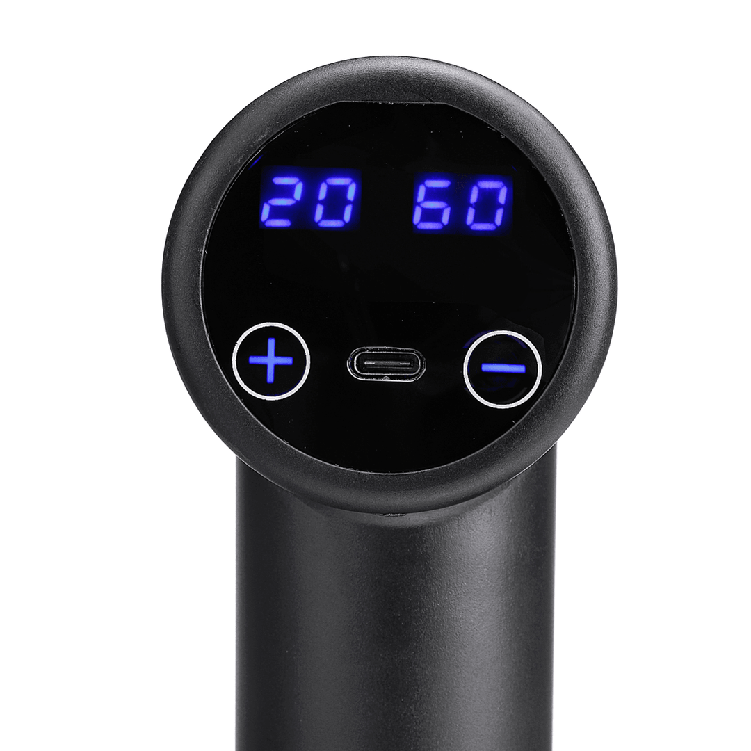 8600RMP Electric Muscle Percussion Massager Fitness Device with 8 Heads LCD Display Mute Vibration Leg Neck Pain Relief - Trendha
