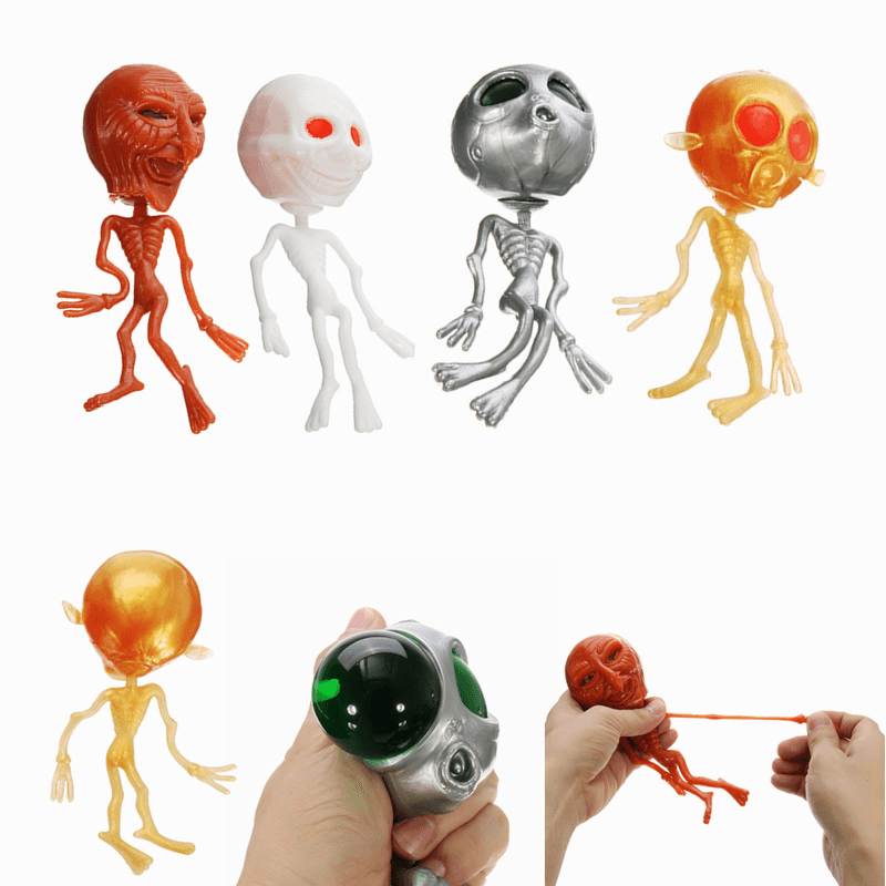 Alien ET Skeleton Squishy Squeeze Rubber Water Ball Stress Reliever Decompress Toy Gift - Trendha