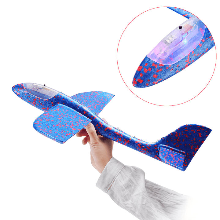 48Cm 19'' Hand Launch Throwing Aircraft Airplane DIY Inertial EPP Plane Toy with LED Light - Trendha