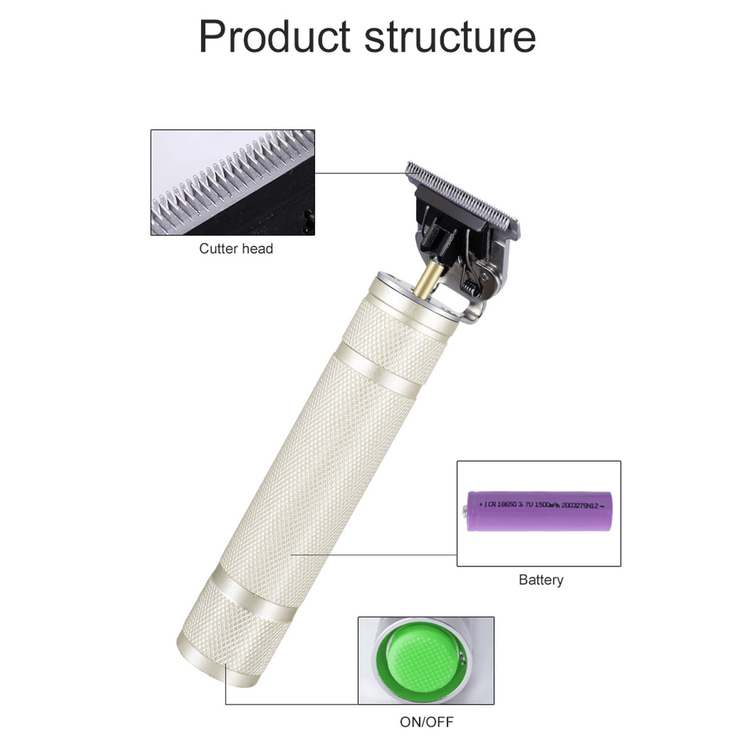 T9 Carving Push White Small Fader Oil Head Electric Clipper Rechargeable Electric Hair Clipper - Trendha