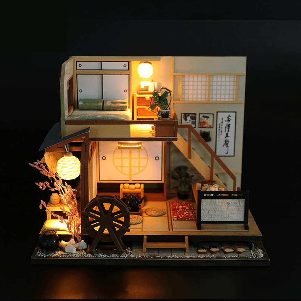 Hongda M034 Karuizawa Forest Holiday DIY Handmade Assemble Doll House Kit Miniature Furniture Kit with LED Lights for for Gift Collection House Decoration - Trendha