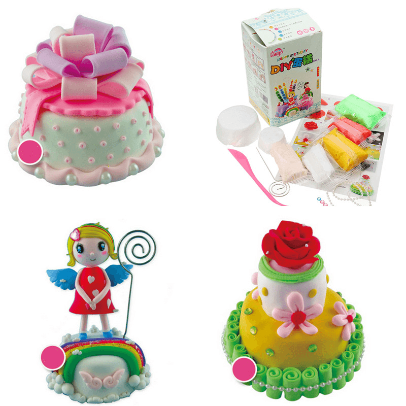 Paper Clay DIY Cake Figures with Manual SOFT Ultralight Non-Toxic Non-Brushed Magical Space Mud - Trendha