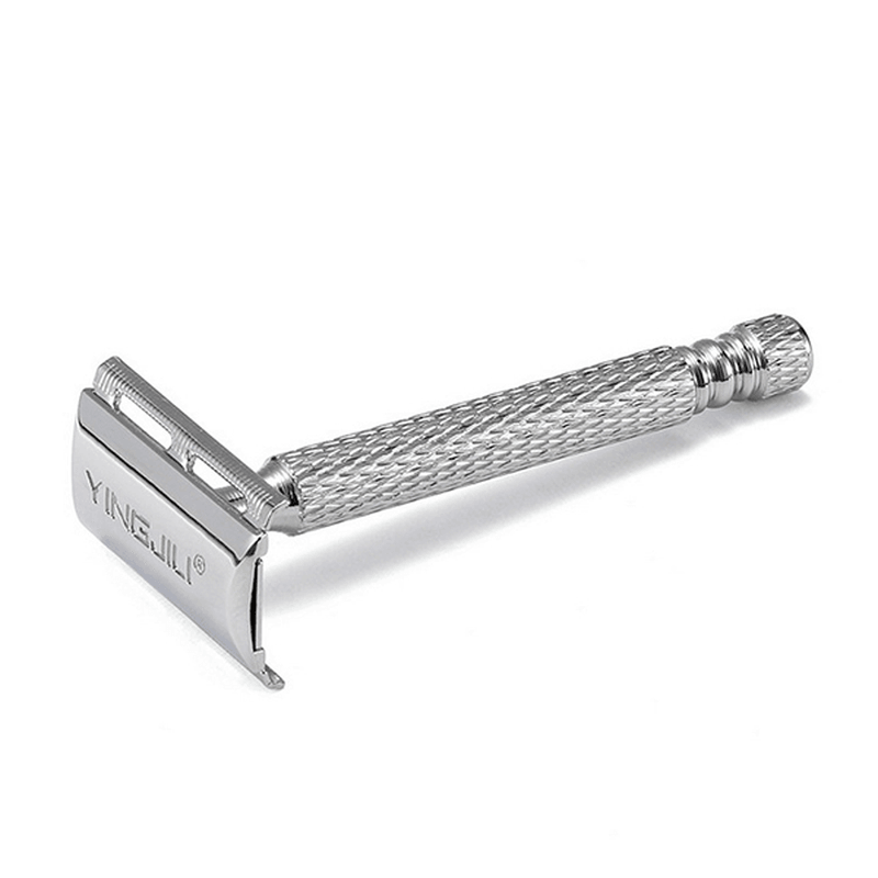 Traditional Handle Double Edges Safety Razor Manual Beard Care Stainless Steel Shaver Shaving Tool - Trendha