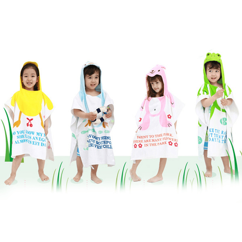 Baby Kids Cute Animal Design Hooded Bathrobe Towels - Trendha