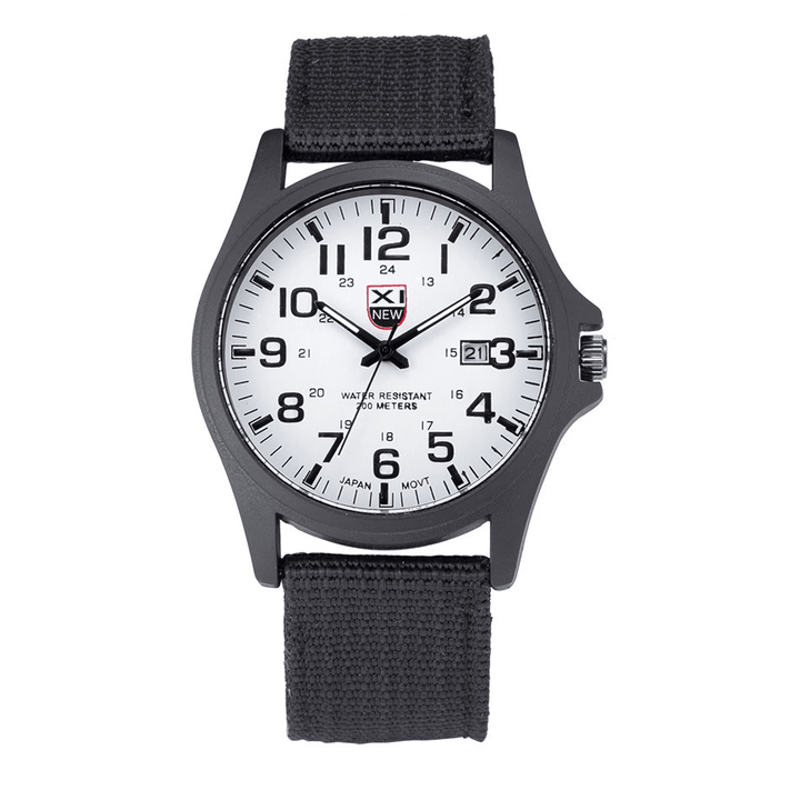 XINEW Nylon Band Casual Style Quartz Watch Date Display Men Wrist Watch - Trendha