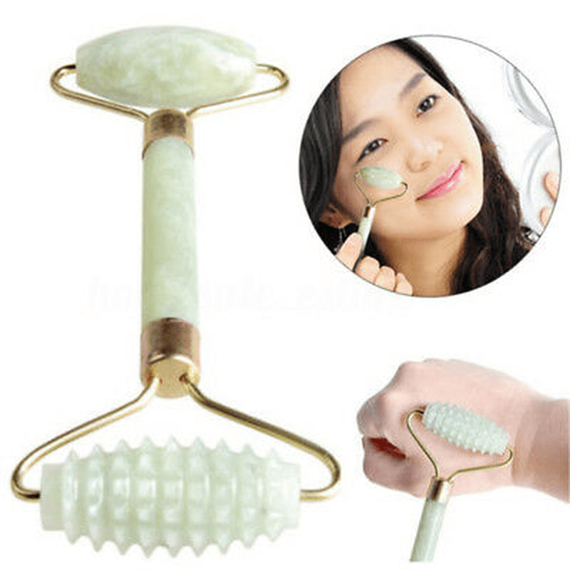 Natural Jade Face Massager Roller Spa Head Face Neck Body Facial Beauty Machine Tool - Trendha