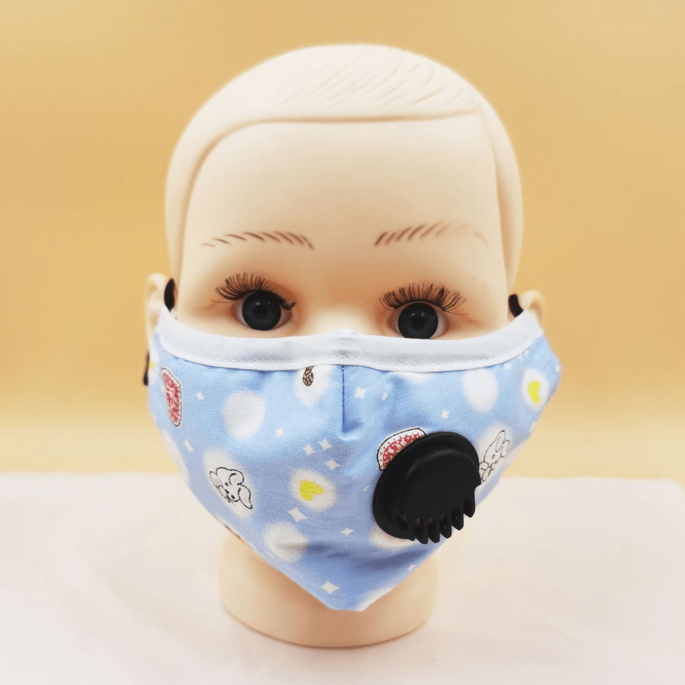 Child Face Mask Filter PM2.5 Child Adjustment Dustproof Hazeproof Windproof Breathable Valve with Replaceable Filter Body Health Mouth Mask - Trendha