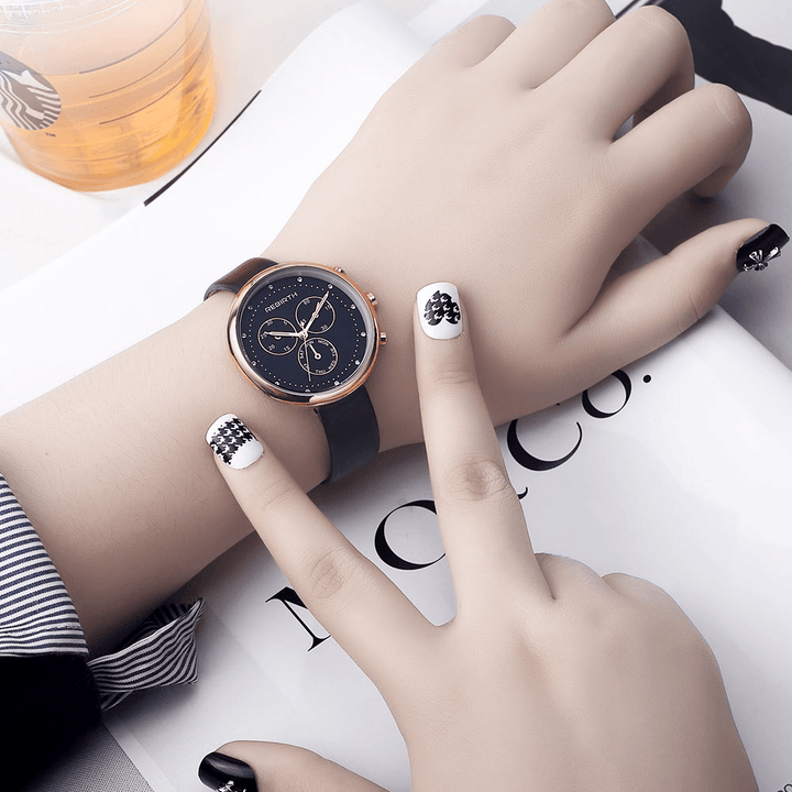 REBIRTH RE203 Casual Style Women Wrist Watch Decorative Little Dials Quartz Watch - Trendha
