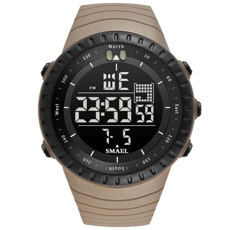 SMAEL Outdoor LED Display Digital Watch Multifunction Silicone Band Sport Men Watch - Trendha