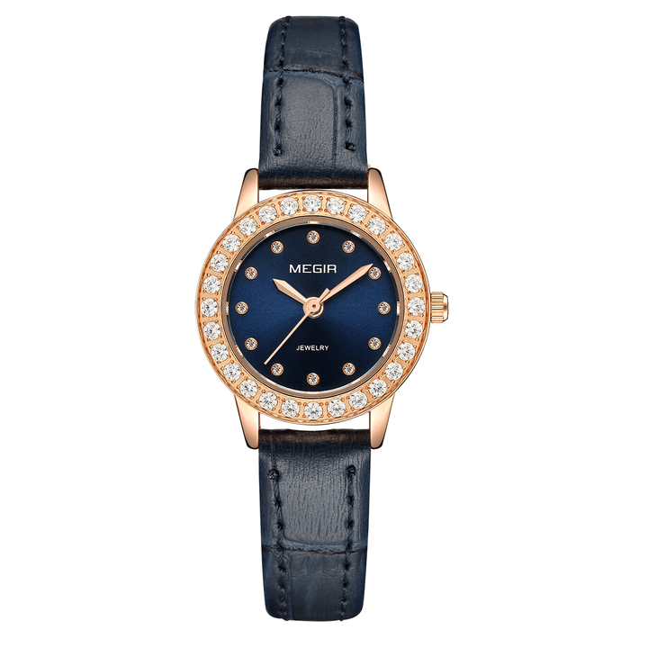 MEGIR 4205 Elegant Design Women Wrist Watch Genuine Leather Band Quartz Watch - Trendha