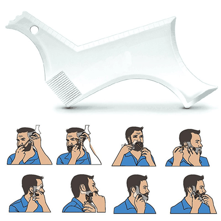1Pc Beard Shaping Trimming Shaper Comb Template Guide for Shaving Stencil with Full-Size Comb Line up Innovative Design Styling Tool - Trendha