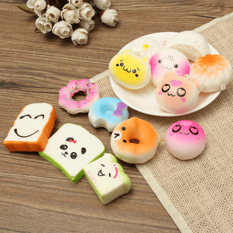 13PCS Simulation Cute Soft Squishy Super Slow Rising Ball Chain Kid Toy Collection - Trendha