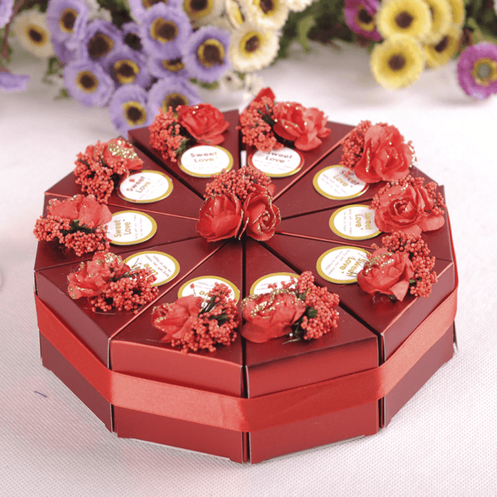 10Pcs Cake Candy Gift Box Wedding Party Cake Sweet Chocolate Gift Boxes - Trendha