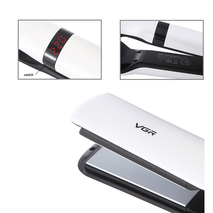 VGR Flat Iron Anti-Static Flat Iron with Ceramic Plates and LCD Display Hair Straightener EU Plug V-511 - Trendha