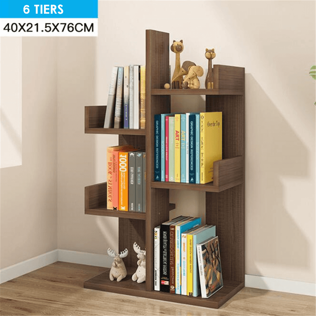 Creative Multi-Layer Bookshelf Simple Wooden Floor Bookcase Books Magazines Storage Shelf for Home Office Dormitory - Trendha